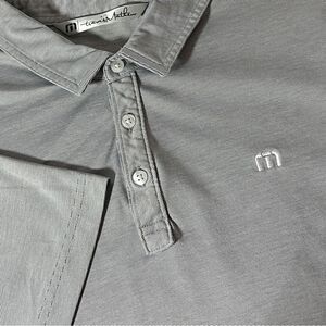 Travis Mathew Men's Size XL Gray Striped Short Sleeve Collared Golf Polo‎ Shirt